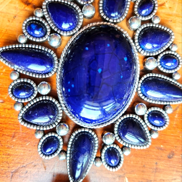 Blue Lapis Lazuli inspired Necklace with Earrings Set - Picture 12 of 17